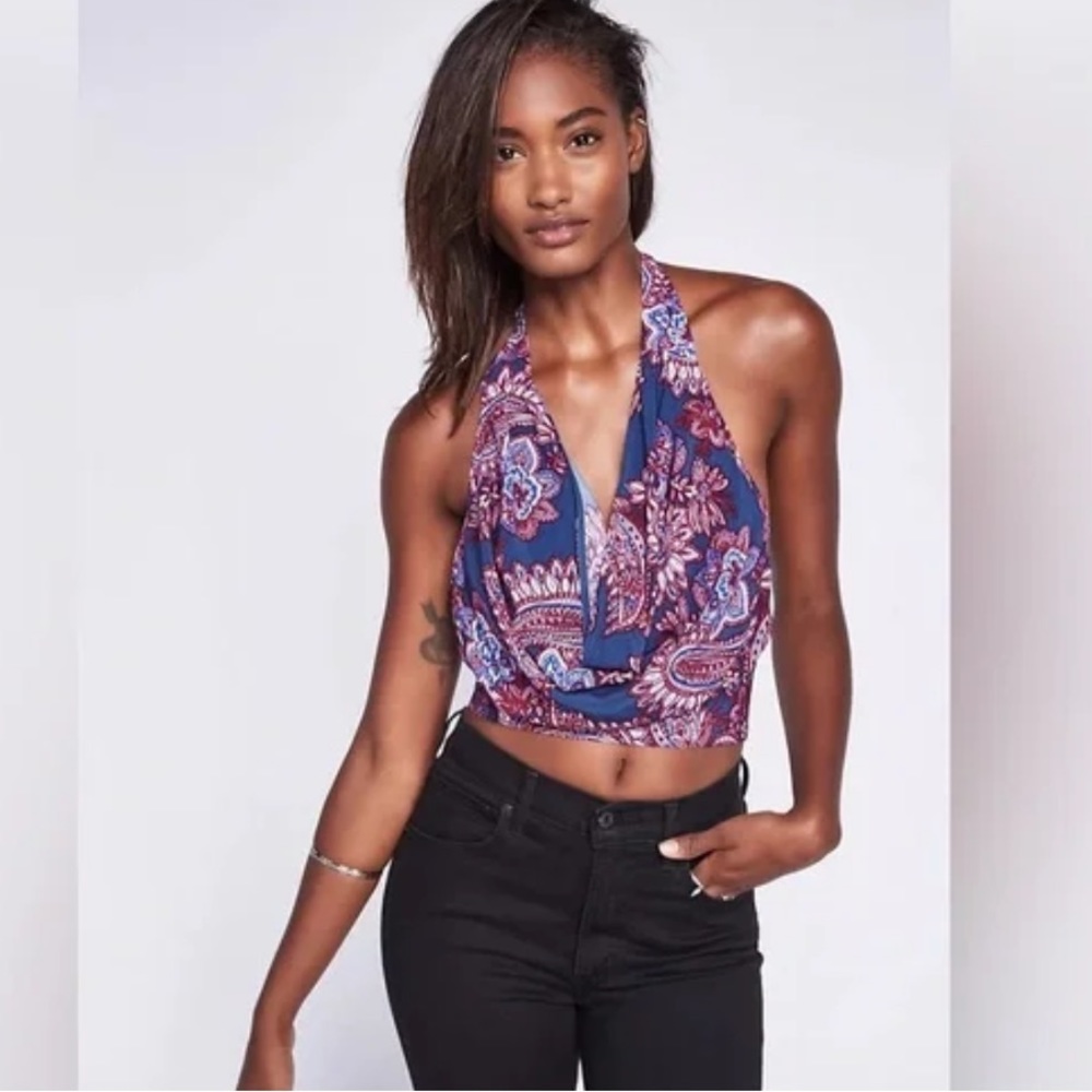 2/$40 Free People Forever Young Crop Halter Top